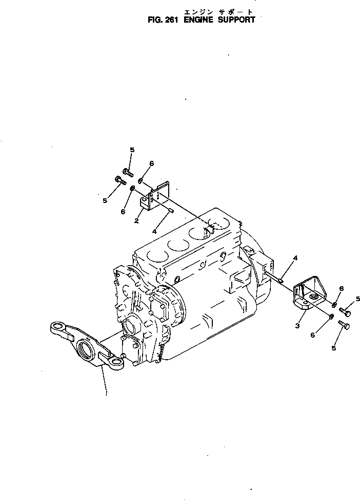 Komatsu parts book diagram for SL4D130-1C S/N 24260-UP: ENGINE SUPPORT