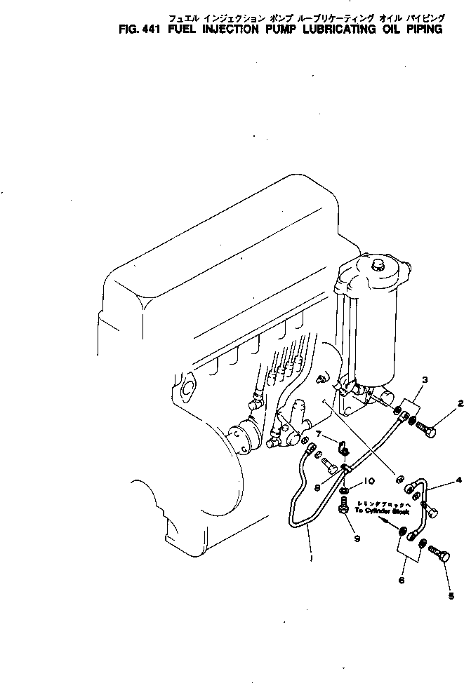Komatsu parts book diagram for SL4D130-1C S/N 24260-UP: FUEL INJECTION PUMP LUBRICATING OIL PIPING