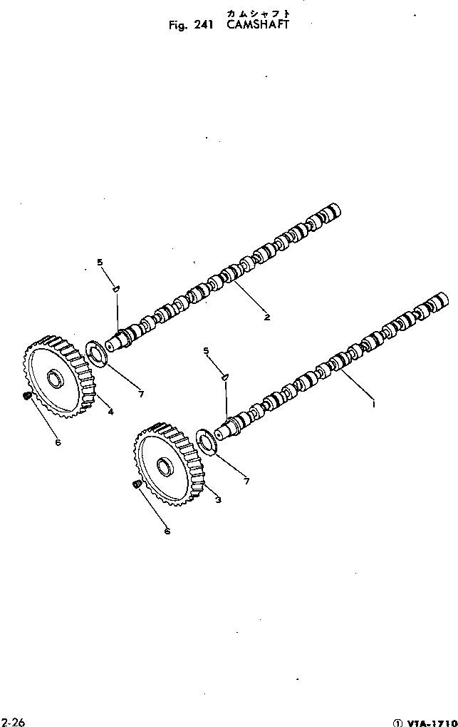 Engines Komatsu / VTA-1710-1C S/N 430077-UP(vta-172r) / CAMSHAFT(060080 : 241)