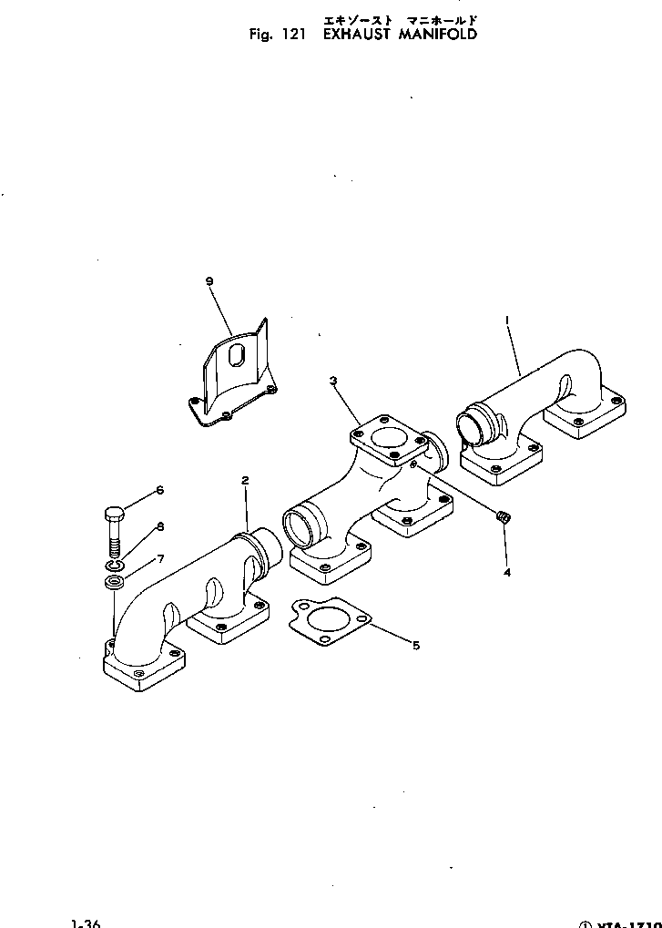 Engines Komatsu / VTA-1710-1D S/N 430077-UP(vta-173r) / EXHAUST MANIFOLD(030060 : 121)