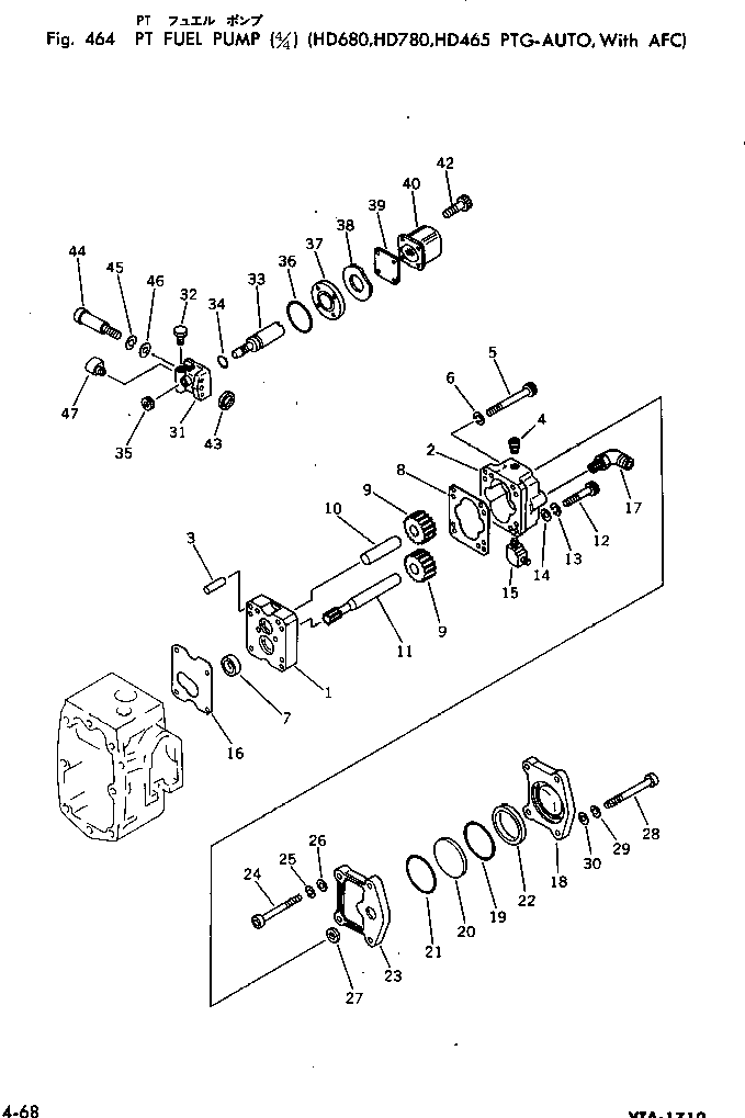 Engines Komatsu / VTA-1710-1D S/N 430077-UP(vta-173r) / PT FUEL PUMP (4/4)(120100 : 464)