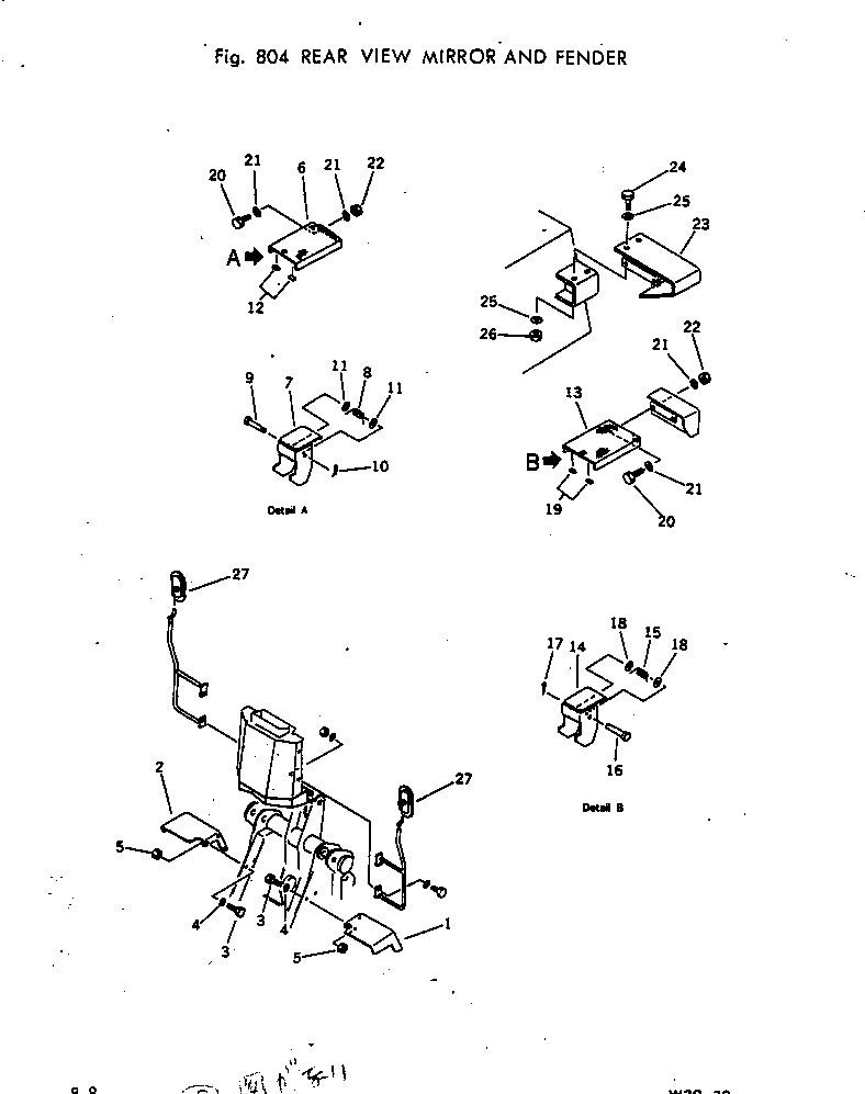 Wheel Loaders Komatsu / W30-1 S/N 10001-UP(w30-1c) / REAR VIEW MIRROR AND FENDER(240040 : 804)