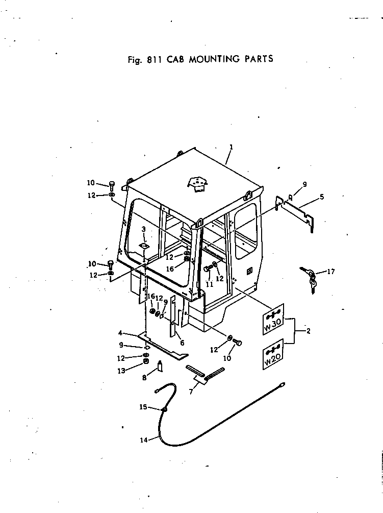 Wheel Loaders Komatsu / W30-1 S/N 10001-UP(w30-1c) / CAB MOUNTING PARTS(240050 : 811)