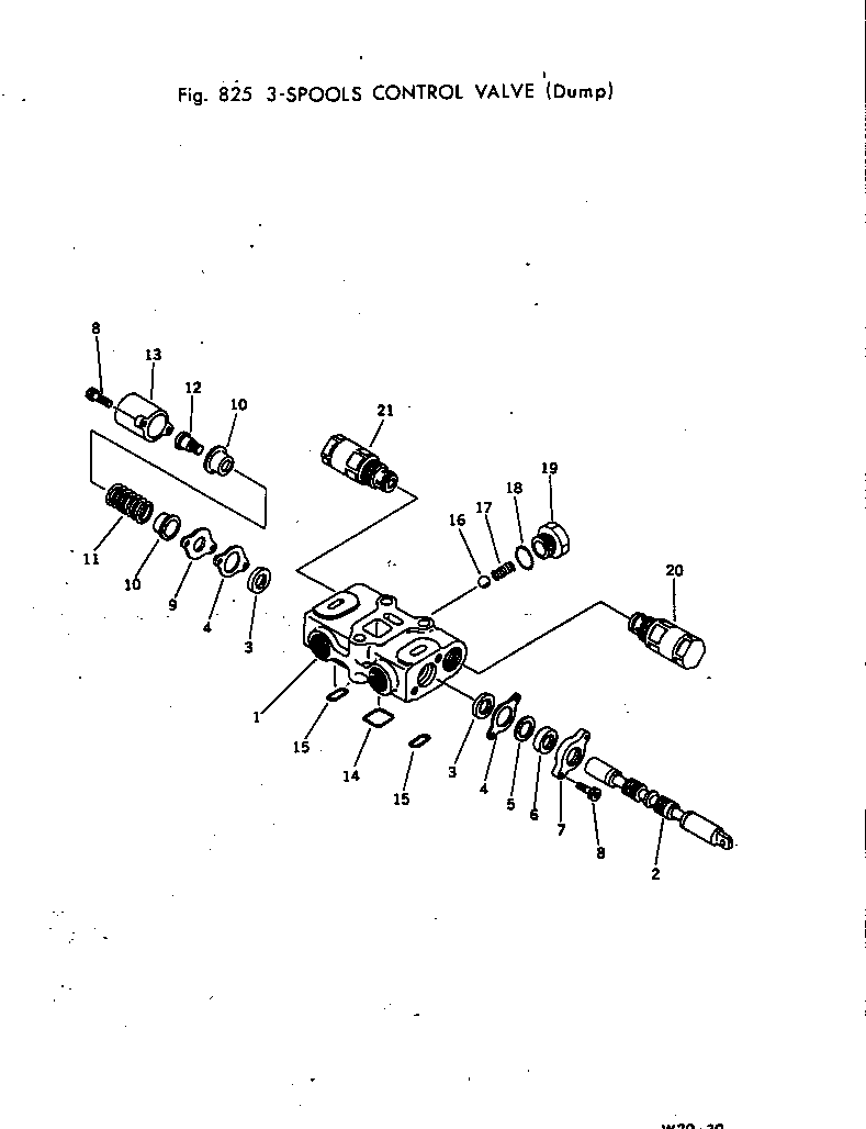 Wheel Loaders Komatsu / W30-1 S/N 10001-UP(w30-1c) / 3-SPOOLS CONTROL VALVE (DUMP)(240140 : 825)