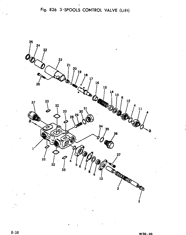 Wheel Loaders Komatsu / W30-1 S/N 10001-UP(w30-1c) / 3-SPOOLS CONTROL VALVE (LIFT)(240150 : 826)