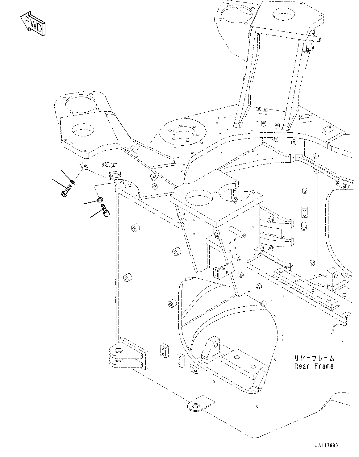 Komatsu parts book diagram for WA485-11E0 S/N H35051-UP: ENGINE WIRING HARNESS, WITHOUT TURBO II, BOLT