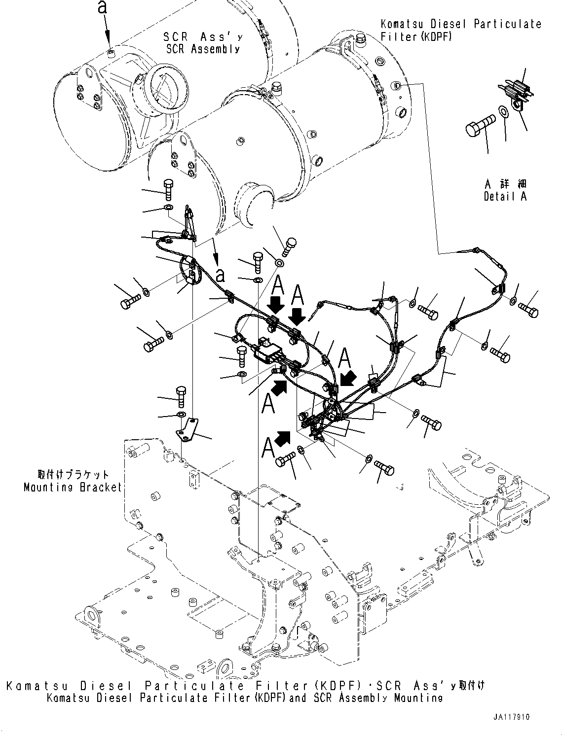 Komatsu parts book diagram for WA485-11E0 S/N H35051-UP: ENGINE WIRING HARNESS, WITH TURBO II, AIR CLEANER RELATED PARTS