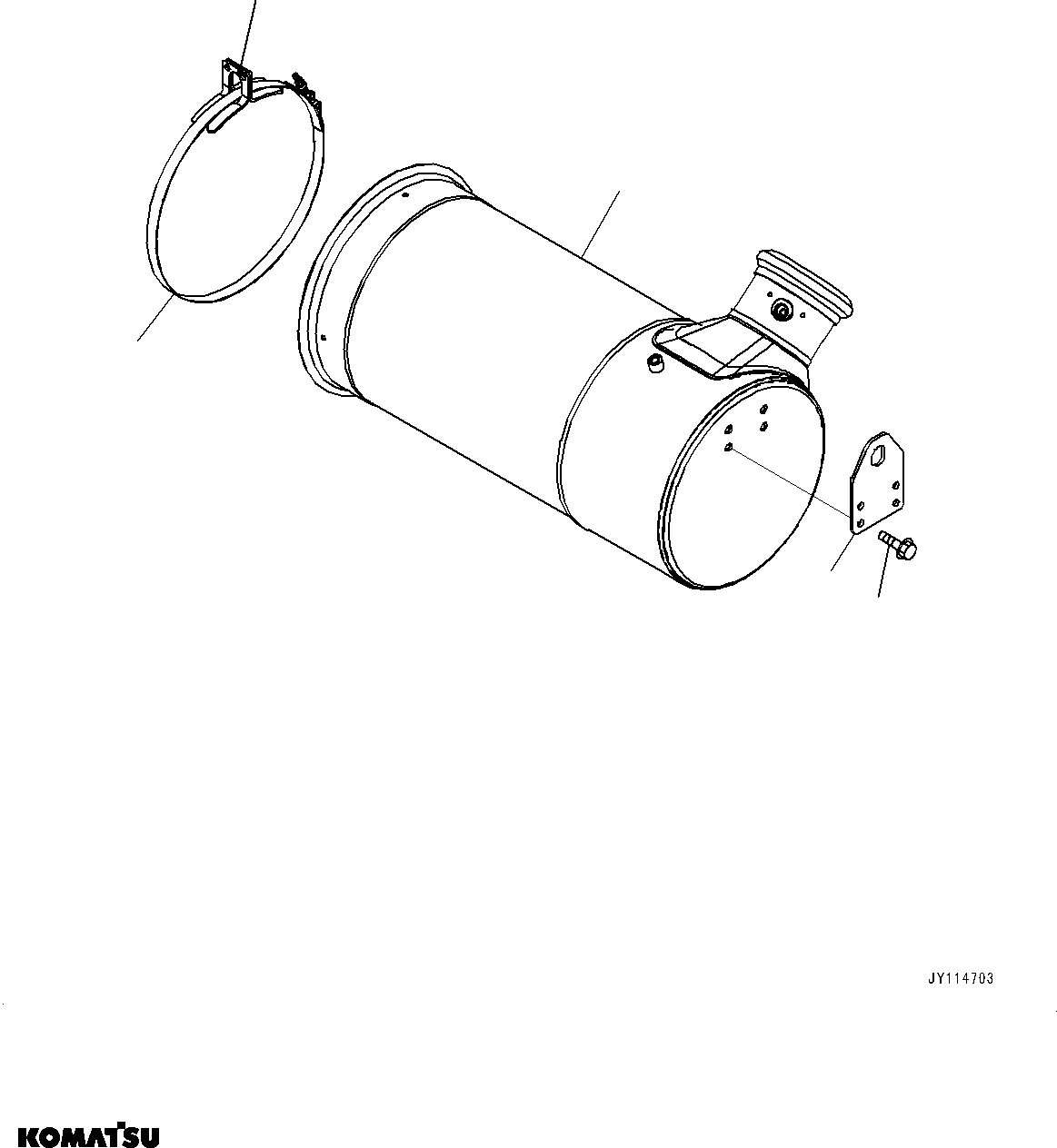 Komatsu parts book diagram for WA485-11E0 S/N H35051-UP: EXHAUST PIPE, SCR ASSEMBLY INNER PARTS