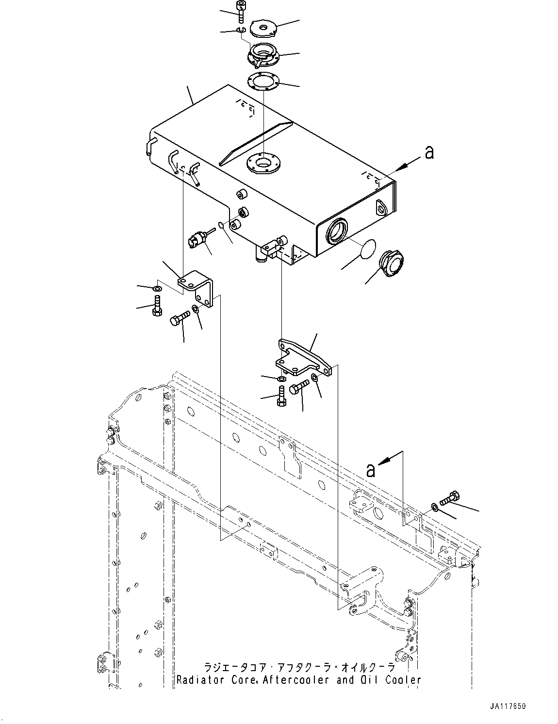 Komatsu parts book diagram for WA485-11E0 S/N H35051-UP: RADIATOR, EXPANSION TANK