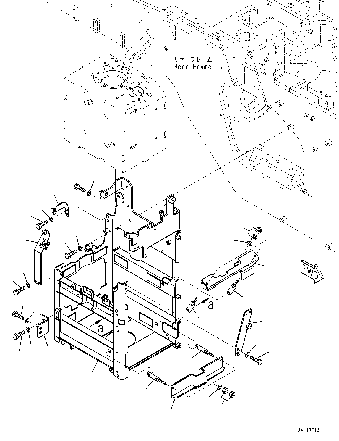 Komatsu parts book diagram for WA485-11E0 S/N H35051-UP: DEF TANK, WITHOUT AFJS, HOLDER