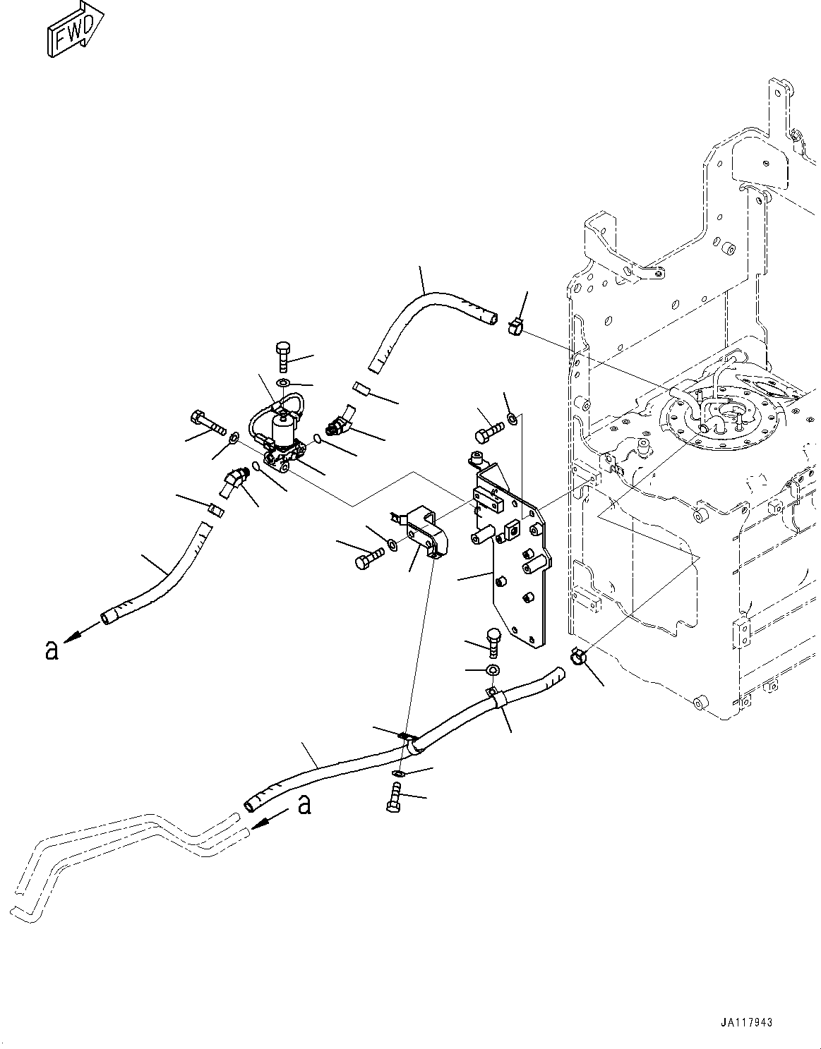Komatsu parts book diagram for WA485-11E0 S/N H35051-UP: DEF PIPING, WITHOUT AFJS, PIPING (2/2)