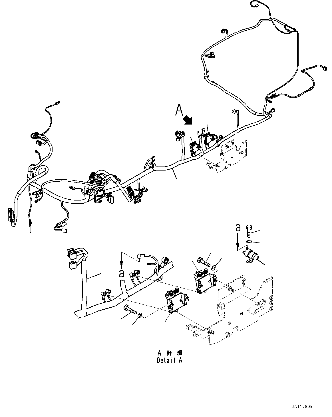 Komatsu parts book diagram for WA485-11E0 S/N H35051-UP: REAR WIRING HARNESS, WIRING HARNESS