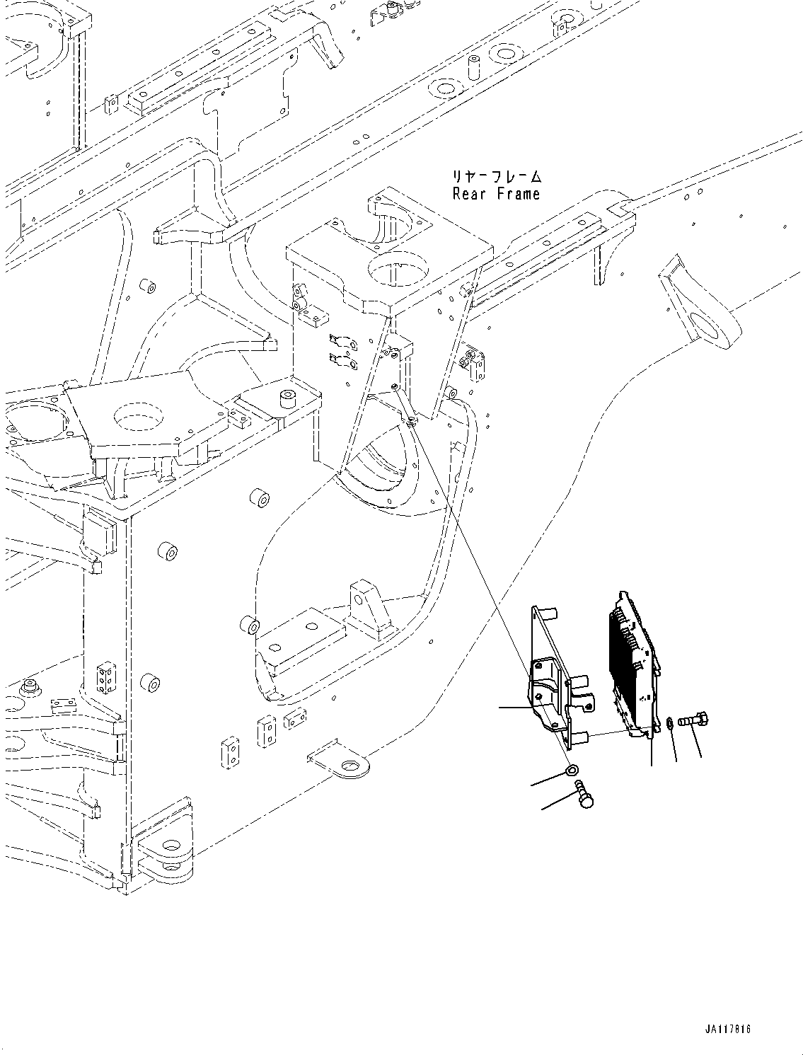 Komatsu parts book diagram for WA485-11E0 S/N H35051-UP: REAR WIRING HARNESS, CONTROLLER