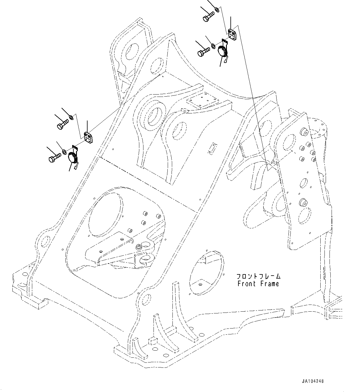 Komatsu parts book diagram for WA485-11E0 S/N H35051-UP: HORN