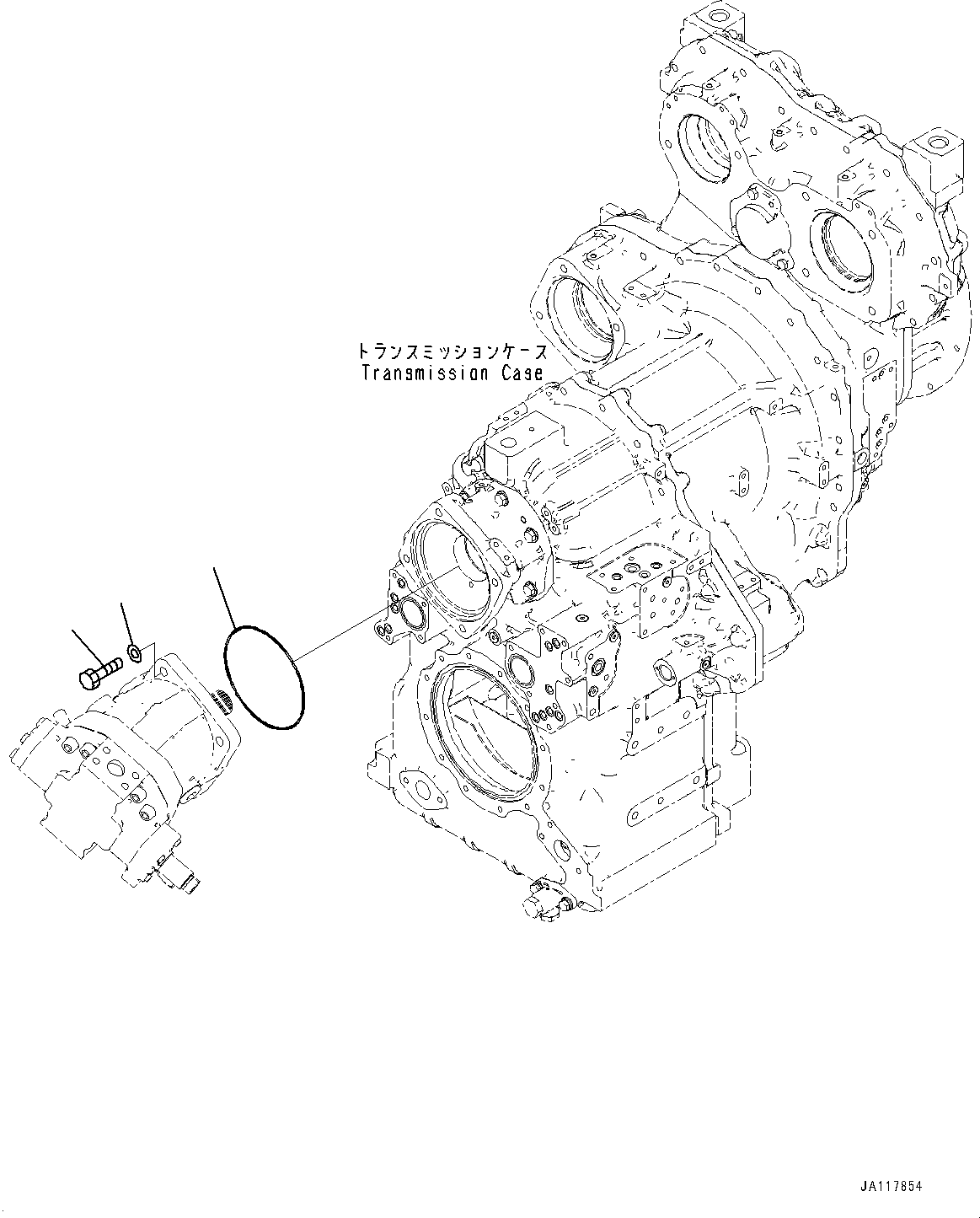 Komatsu parts book diagram for WA485-11E0 S/N H35051-UP: HYDROSTATIC TRANSMISSION (HST) MOTOR, HST MOTOR 1 MOUNTING