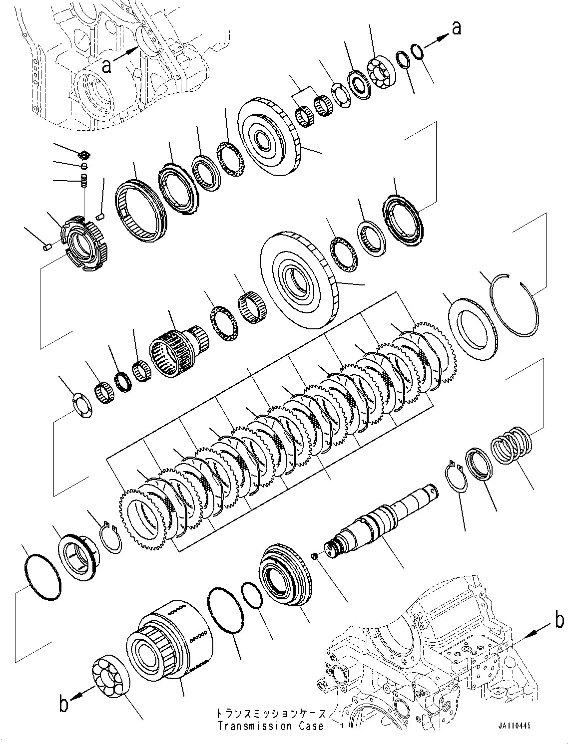 Komatsu parts book diagram for WA485-11E0 S/N H35051-UP: TRANSMISSION, FORWARD LOW SPEED CLUTCH