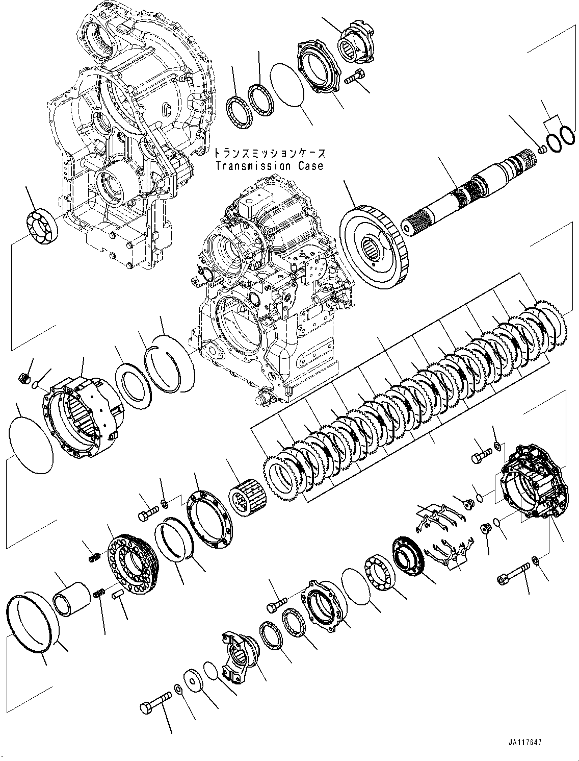 Komatsu parts book diagram for WA485-11E0 S/N H35051-UP: TRANSMISSION, OUTPUT SHAFT