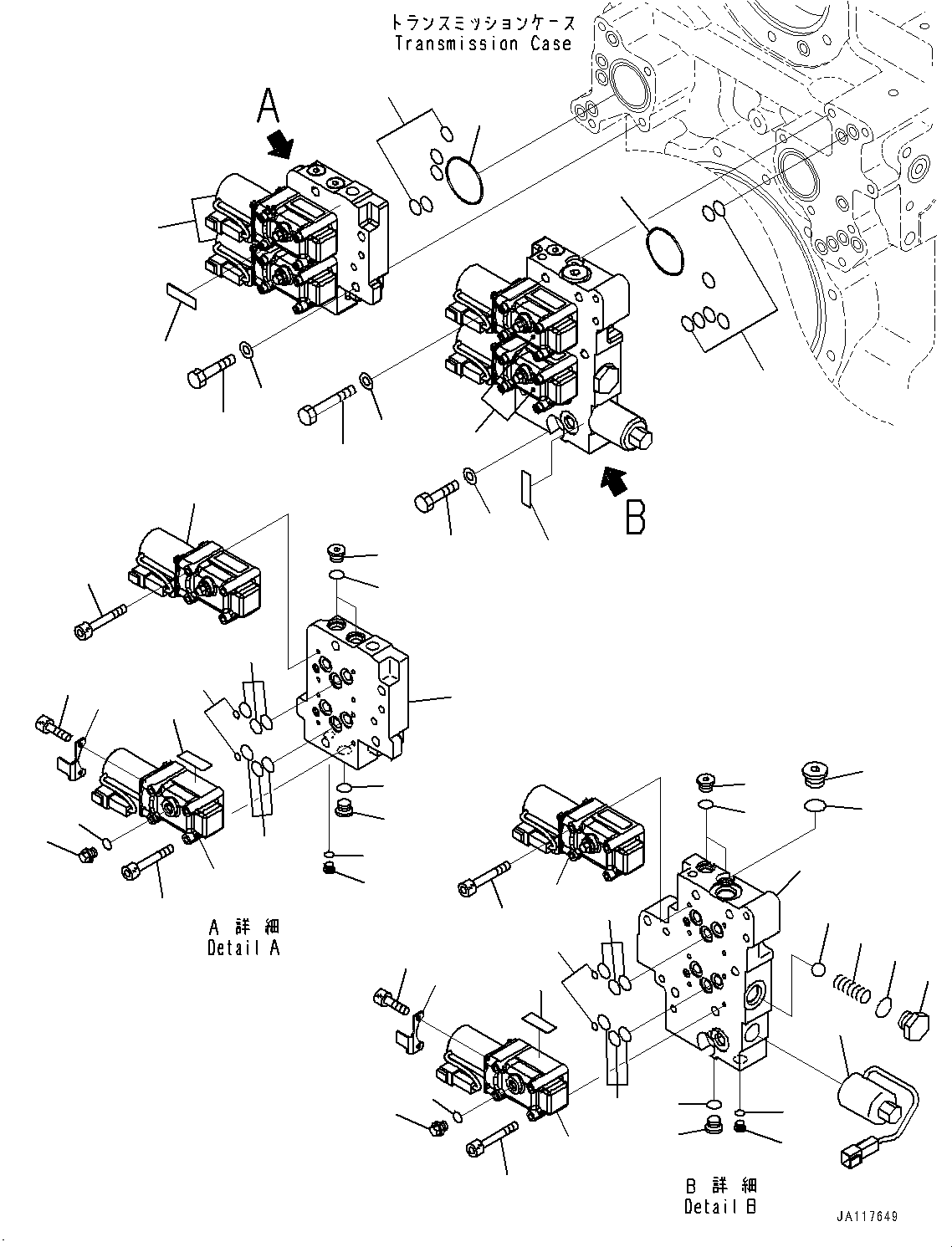Komatsu parts book diagram for WA485-11E0 S/N H35051-UP: TRANSMISSION, TRANSMISSION CONTROL VALVE (ECMV)