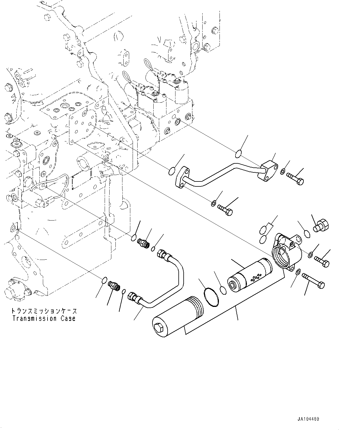 Komatsu parts book diagram for WA485-11E0 S/N H35051-UP: TRANSMISSION, FILTER AND PIPING