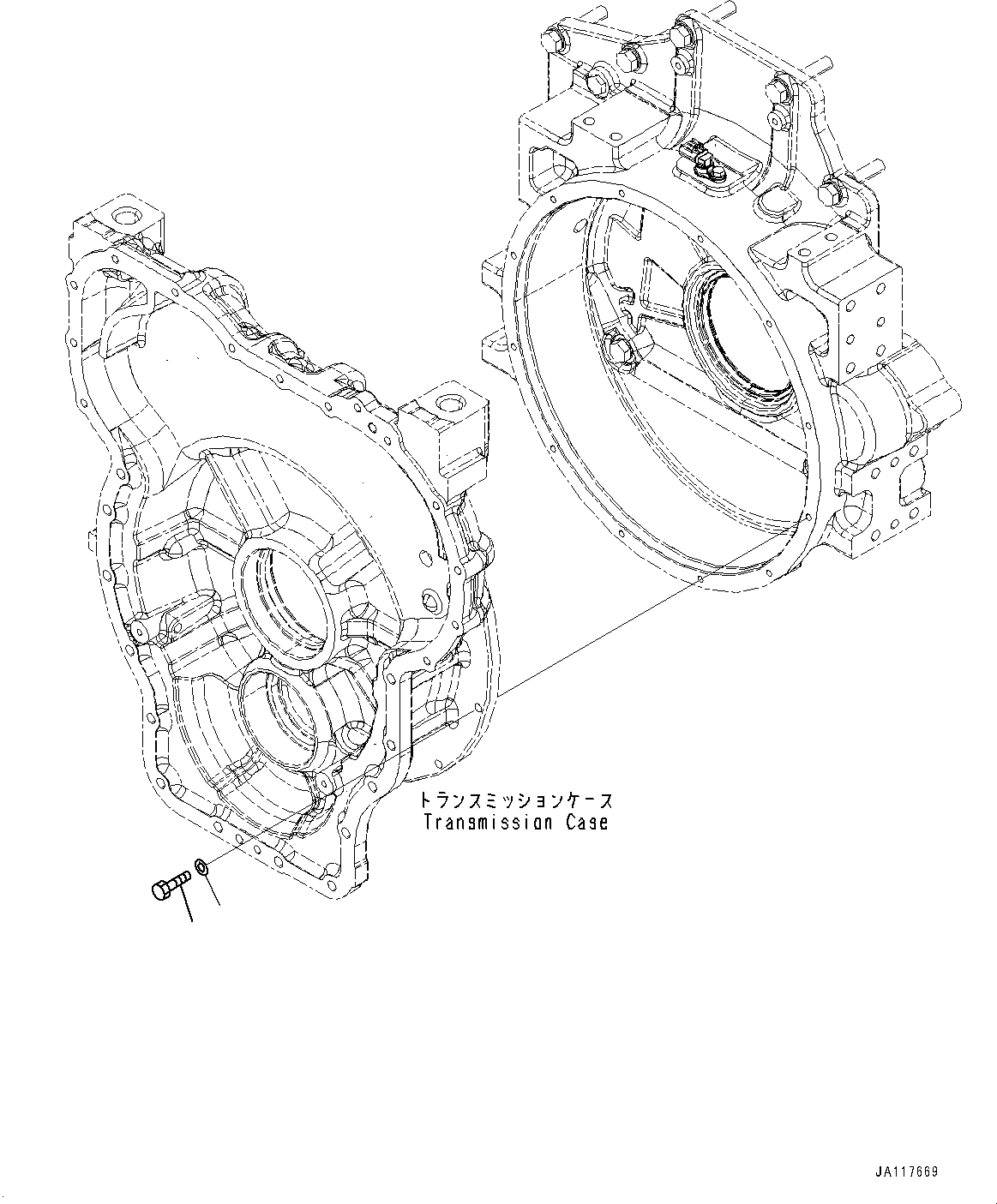 Komatsu parts book diagram for WA485-11E0 S/N H35051-UP: TRANSMISSION, MOUNTING BOLT