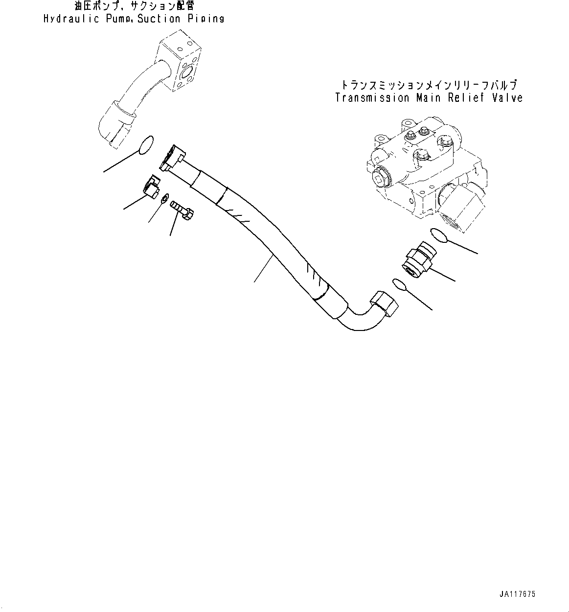 Komatsu parts book diagram for WA485-11E0 S/N H35051-UP: TRANSMISSION, LUBRICATING OIL PIPING