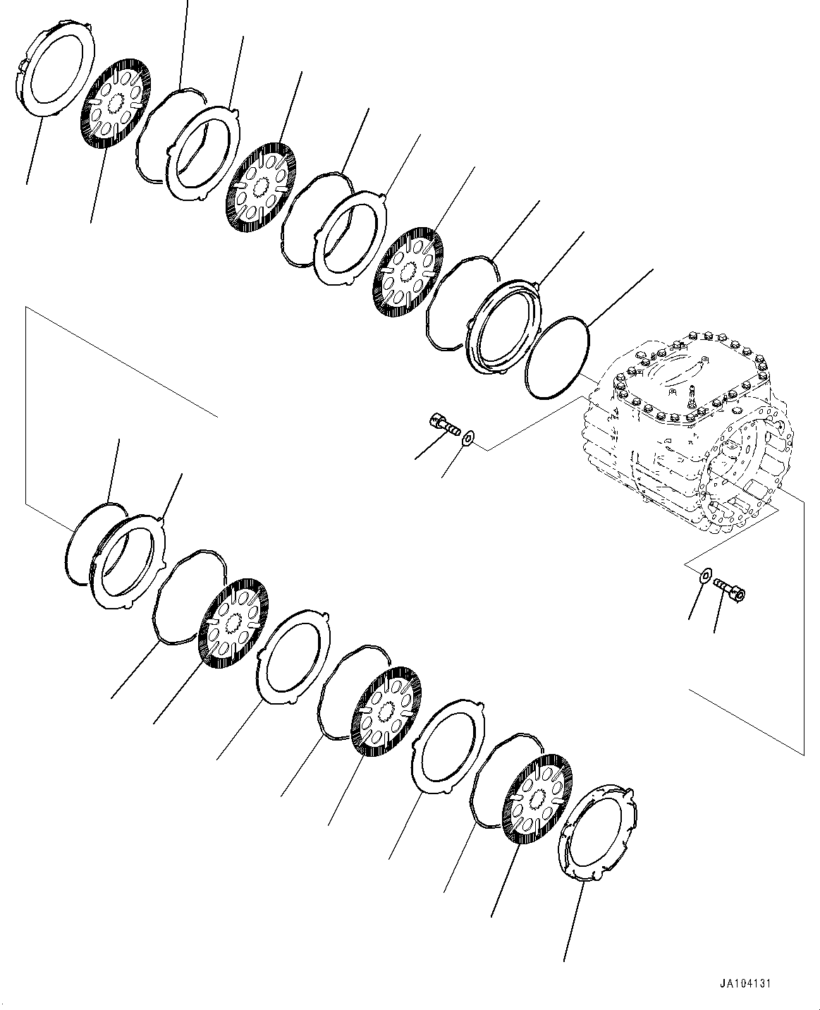 Komatsu parts book diagram for WA485-11E0 S/N H35051-UP: FRONT AXLE, WITH LIMITED SLIP DIFFERENTIAL, BRAKE