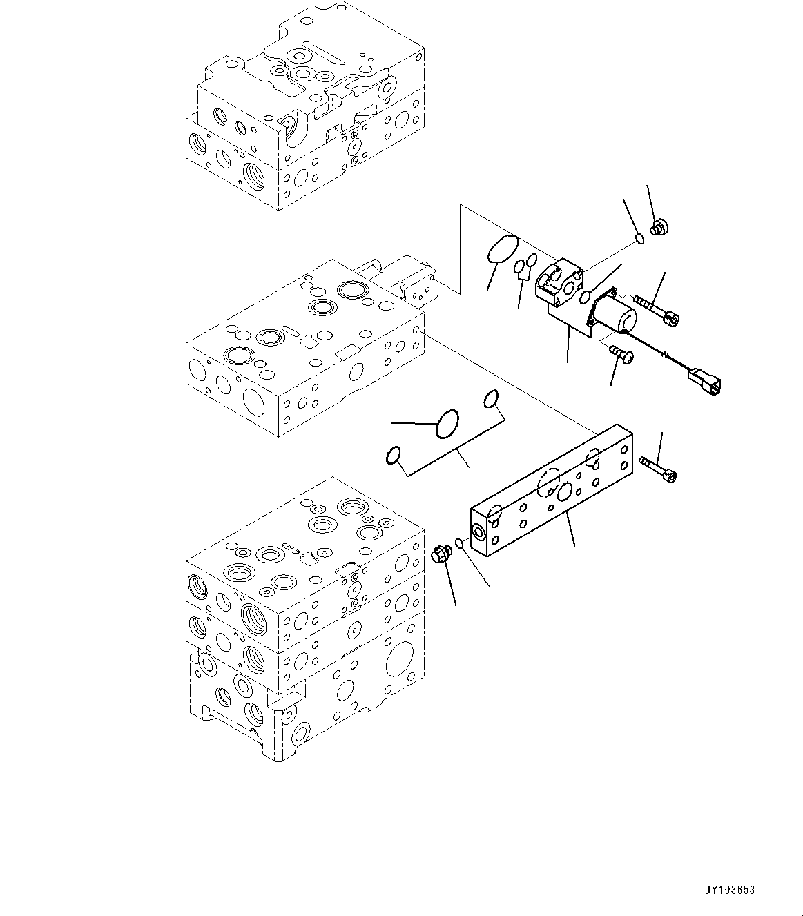 Komatsu parts book diagram for WA485-11E0 S/N H35051-UP: CONTROL VALVE, WITH 2-SPOOL CONTROL VALVE, 4-VALVE (9/14)