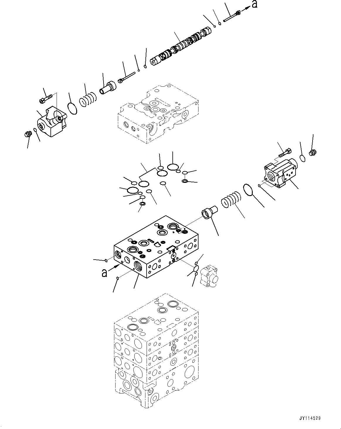 Komatsu parts book diagram for WA485-11E0 S/N H35051-UP: CONTROL VALVE, WITH 2-SPOOL CONTROL VALVE, 4-VALVE (11/14)