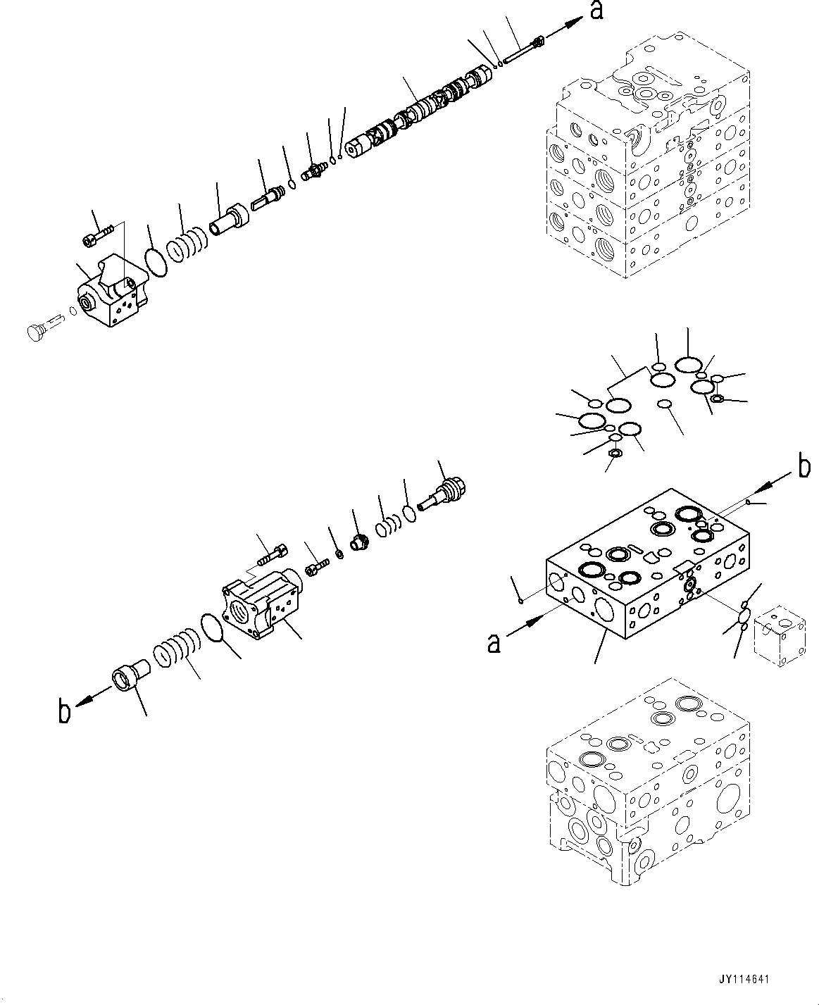 Komatsu parts book diagram for WA485-11E0 S/N H35051-UP: CONTROL VALVE, WITH 3-SPOOL CONTROL VALVE, 5-VALVE (6/16)