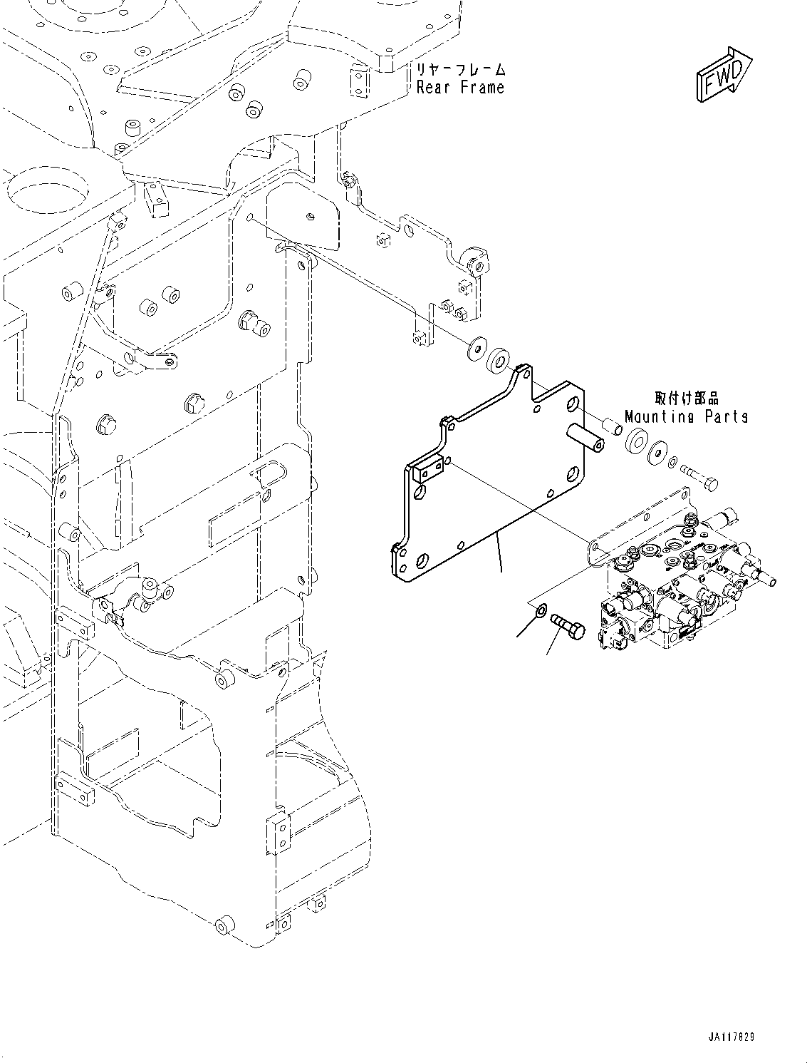 Komatsu parts book diagram for WA485-11E0 S/N H35051-UP: STEERING DEMAND VALVE, WITH AFJS, RELATED PARTS