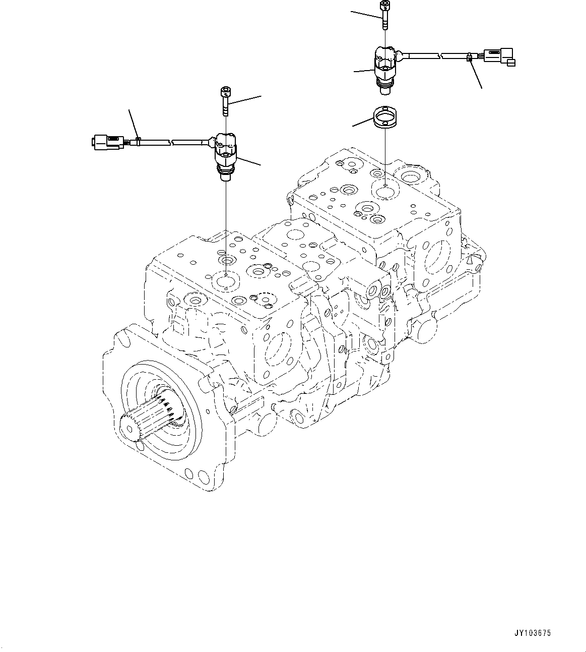 Komatsu parts book diagram for WA485-11E0 S/N H35051-UP: HYDRAULIC PUMP, WITH AFJS, PISTON PUMP (12/22)