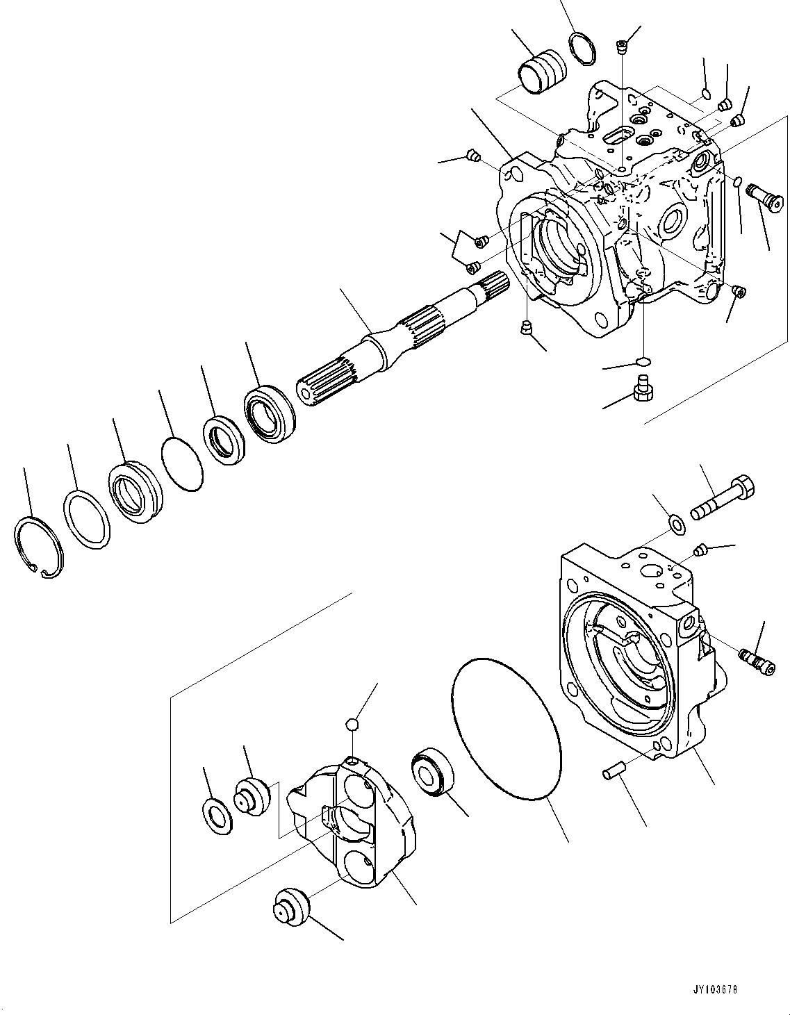 Komatsu parts book diagram for WA485-11E0 S/N H35051-UP: HYDRAULIC PUMP, WITHOUT AFJS, PISTON PUMP (13/22)