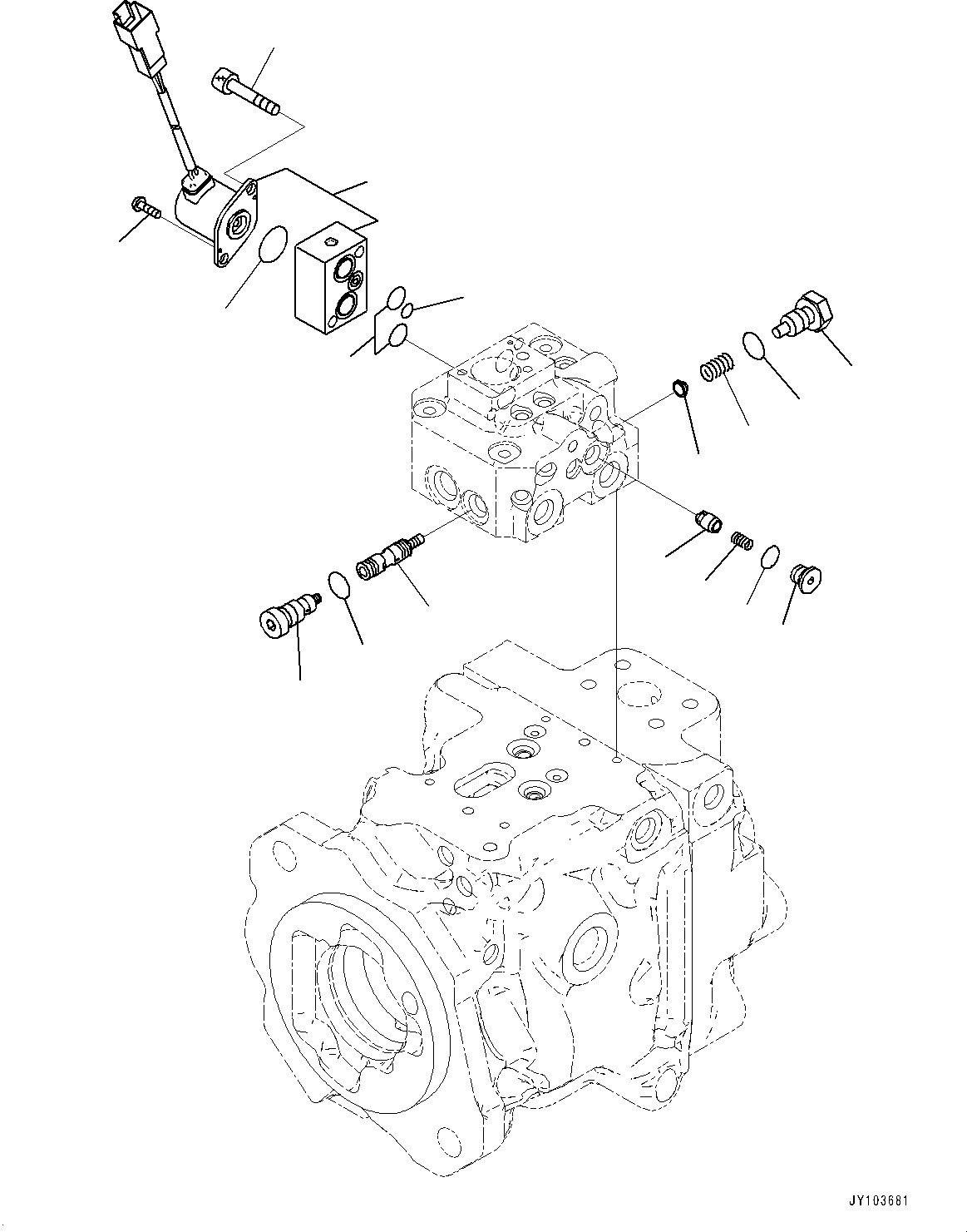 Komatsu parts book diagram for WA485-11E0 S/N H35051-UP: HYDRAULIC PUMP, WITH AFJS, PISTON PUMP (16/22)