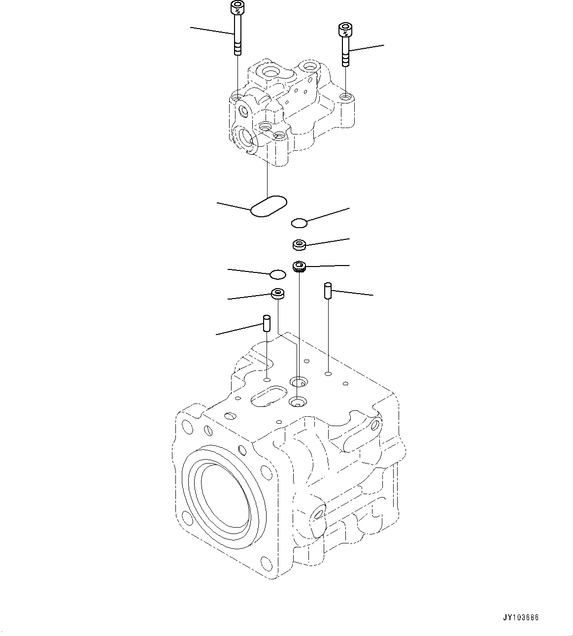 Komatsu parts book diagram for WA485-11E0 S/N H35051-UP: HYDRAULIC PUMP, WITHOUT AFJS, PISTON PUMP (21/22)