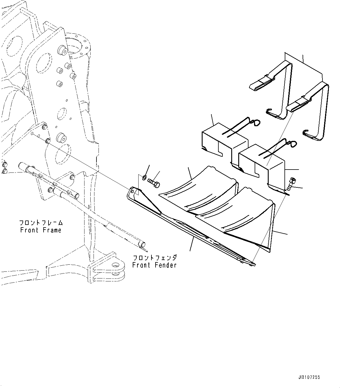 Komatsu parts book diagram for WA485-11E0 S/N H35051-UP: WHEEL STOPPER