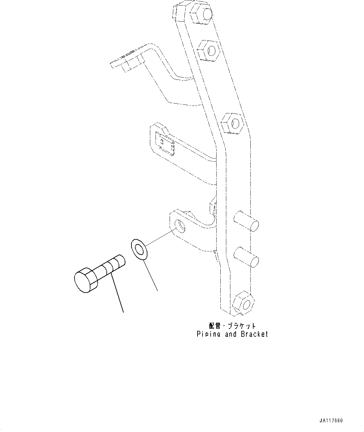 Komatsu parts book diagram for WA485-11E0 S/N H35051-UP: AIR CONDITIONER COMPRESSOR, PLUG BOLT
