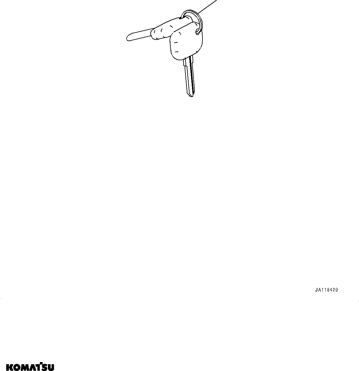 Komatsu parts book diagram for WA485-11E0 S/N H35051-UP: CAB DOOR KEY