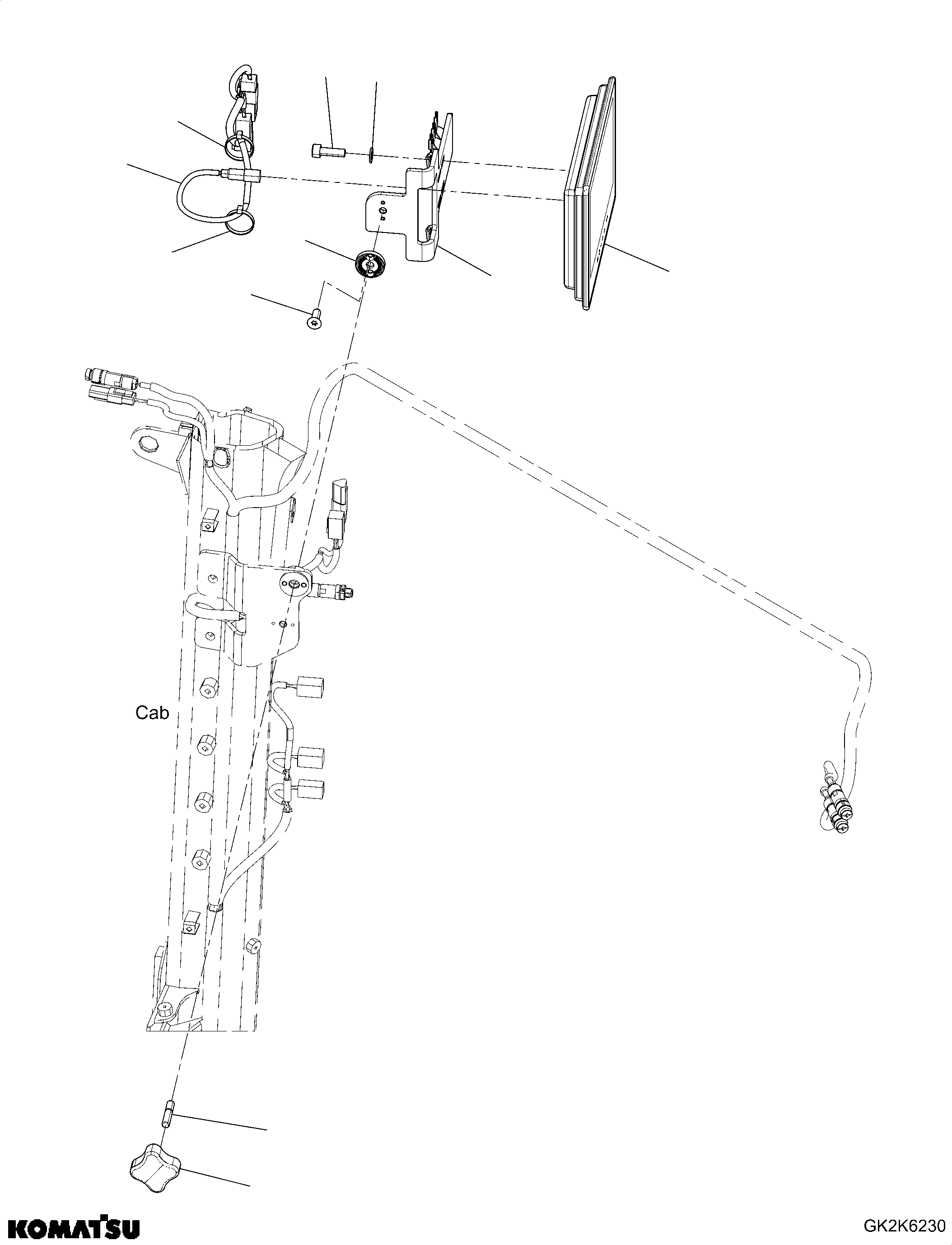 Komatsu parts book diagram for WA485-11E0 S/N H35051-UP: REAR VIEW MONITOR, DIGITAL HD, MONITOR