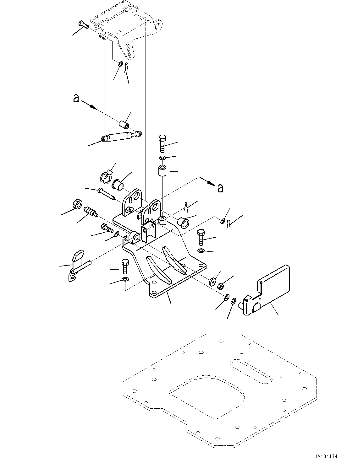 Komatsu parts book diagram for WA485-11E0 S/N H35051-UP: LOADER CONTROL UNIT, WITH 2-EPC LEVER LOADER CONTROL, WITHOUT AFJS, GAS SPRING AND MOUNTING