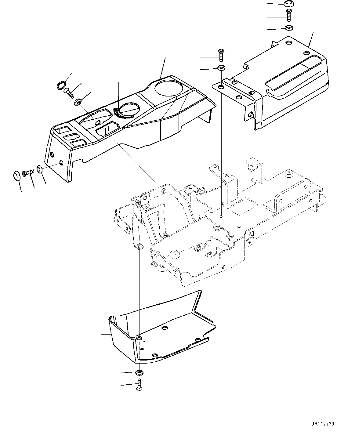 Komatsu parts book diagram for WA485-11E0 S/N H35051-UP: LOADER CONTROL UNIT, WITH EPC MULTI-FUNCTION MONO LEVER PCS, WITHOUT AFJS, COVER (1/2)