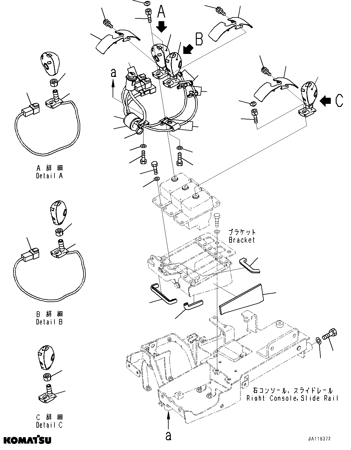 Komatsu parts book diagram for WA485-11E0 S/N H35051-UP: LOADER CONTROL UNIT, WITH 3-EPC LEVER LOADER CONTROL, WITHOUT AFJS, LEVER