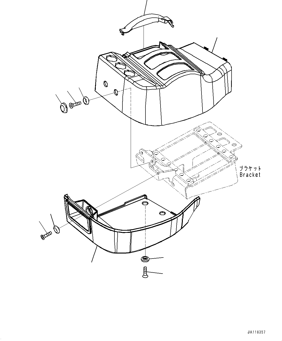 Komatsu parts book diagram for WA485-11E0 S/N H35051-UP: LOADER CONTROL UNIT, WITH 3-EPC LEVER LOADER CONTROL, WITH AFJS, COVER (2/2)