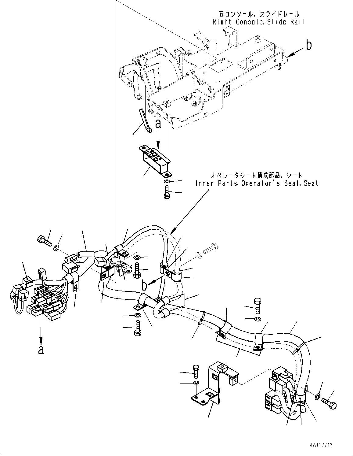 Komatsu parts book diagram for WA485-11E0 S/N H35051-UP: LOADER CONTROL UNIT, WITH EPC MULTI-FUNCTION MONO LEVER PCS, WITH AFJS, WIRING HARNESS