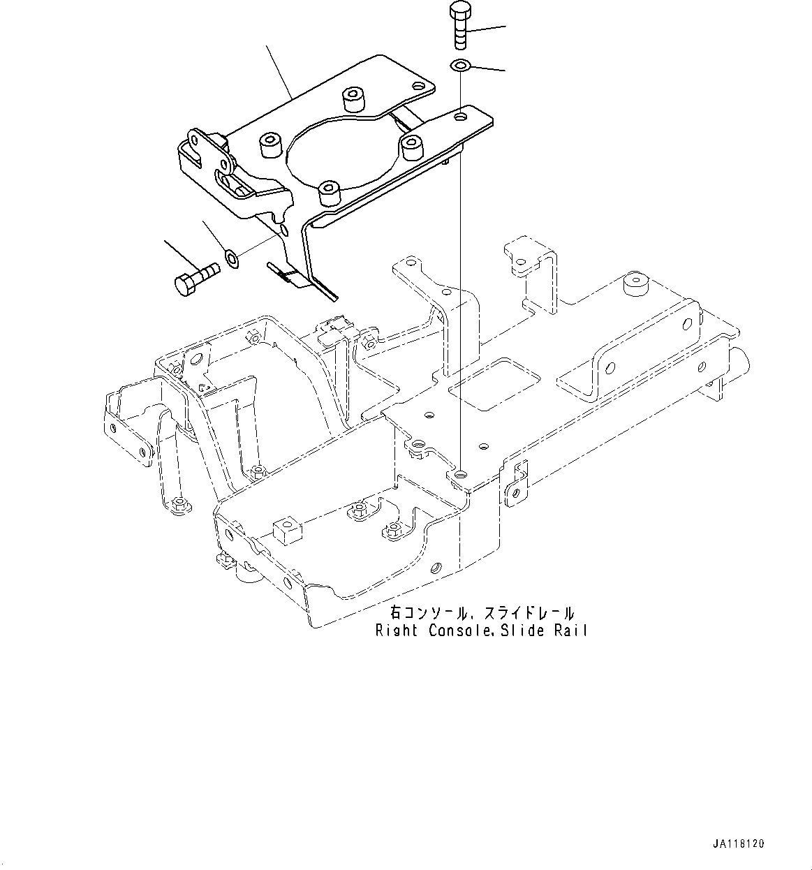 Komatsu parts book diagram for WA485-11E0 S/N H35051-UP: LOADER CONTROL UNIT, WITH 2-EPC LEVER LOADER CONTROL, WITH AFJS, BRACKET (2/2)