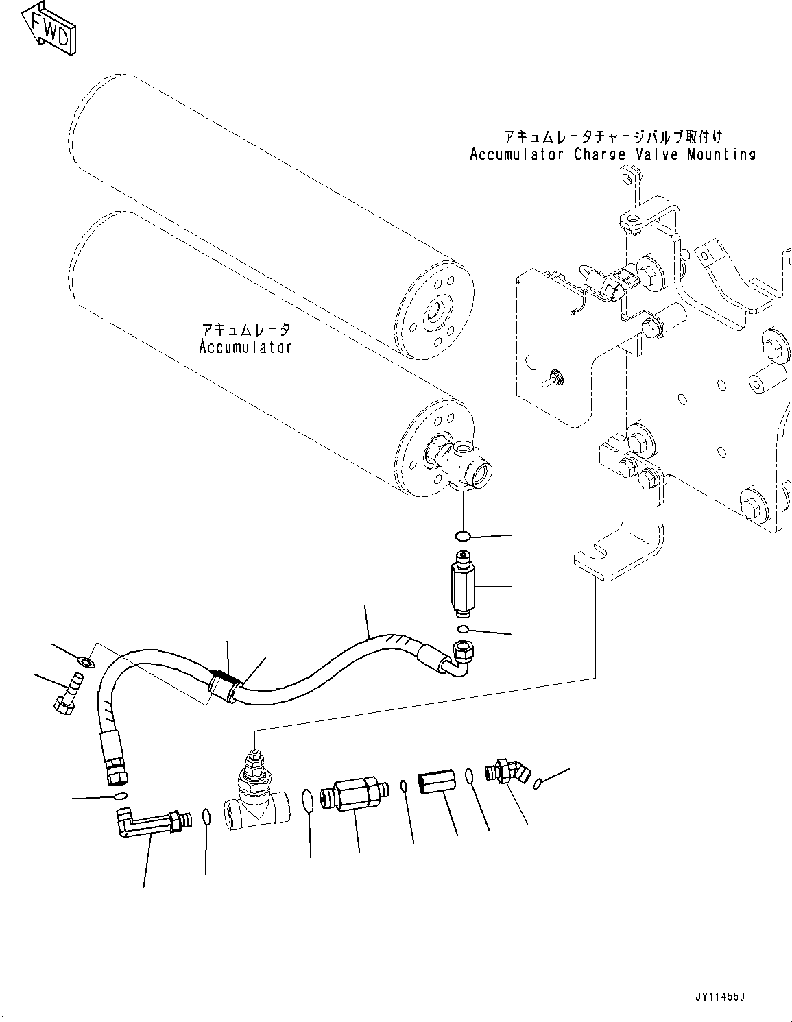 Komatsu parts book diagram for WA485-11E0 S/N H35051-UP: BRAKE CONTROL, WITHOUT AFJS, CHECK VALVE