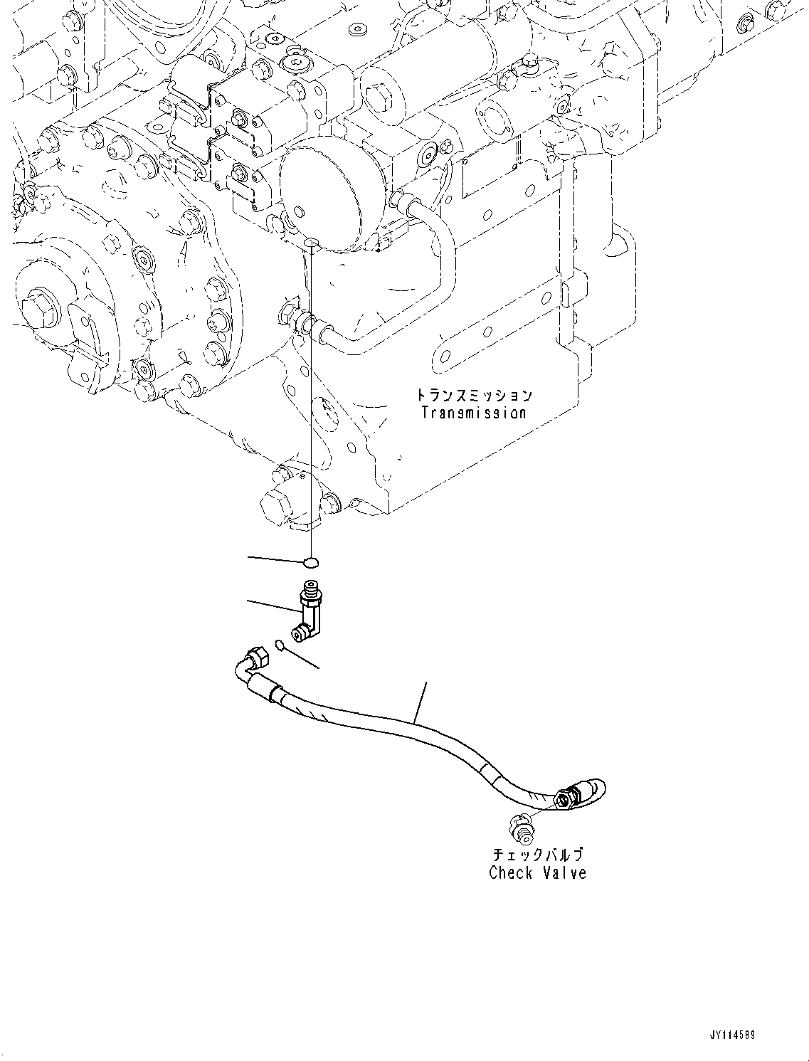 Komatsu parts book diagram for WA485-11E0 S/N H35051-UP: BRAKE CONTROL, WITHOUT AFJS, PARKING BRAKE PIPING