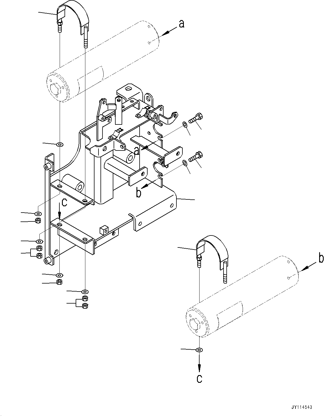 Komatsu parts book diagram for WA485-11E0 S/N H35051-UP: BRAKE CONTROL, WITH AFJS, ACCUMULATOR MOUNTING