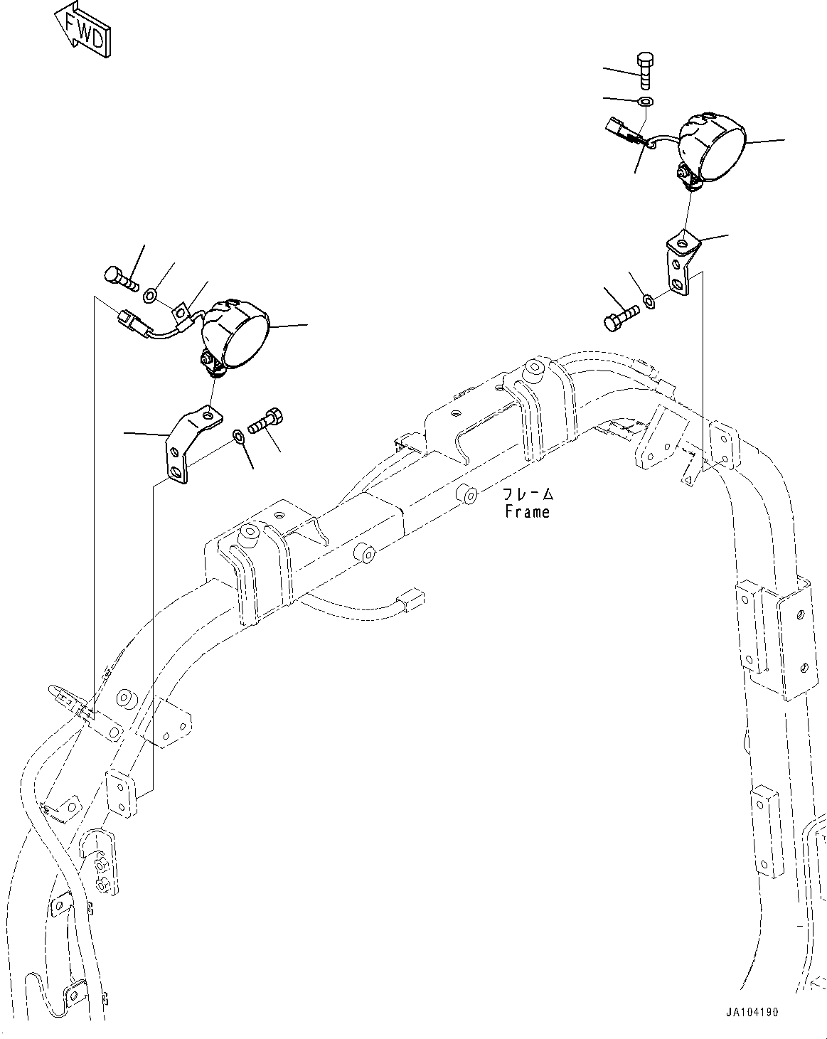 Komatsu parts book diagram for WA485-11E0 S/N H35051-UP: ENGINE HOOD, LAMP