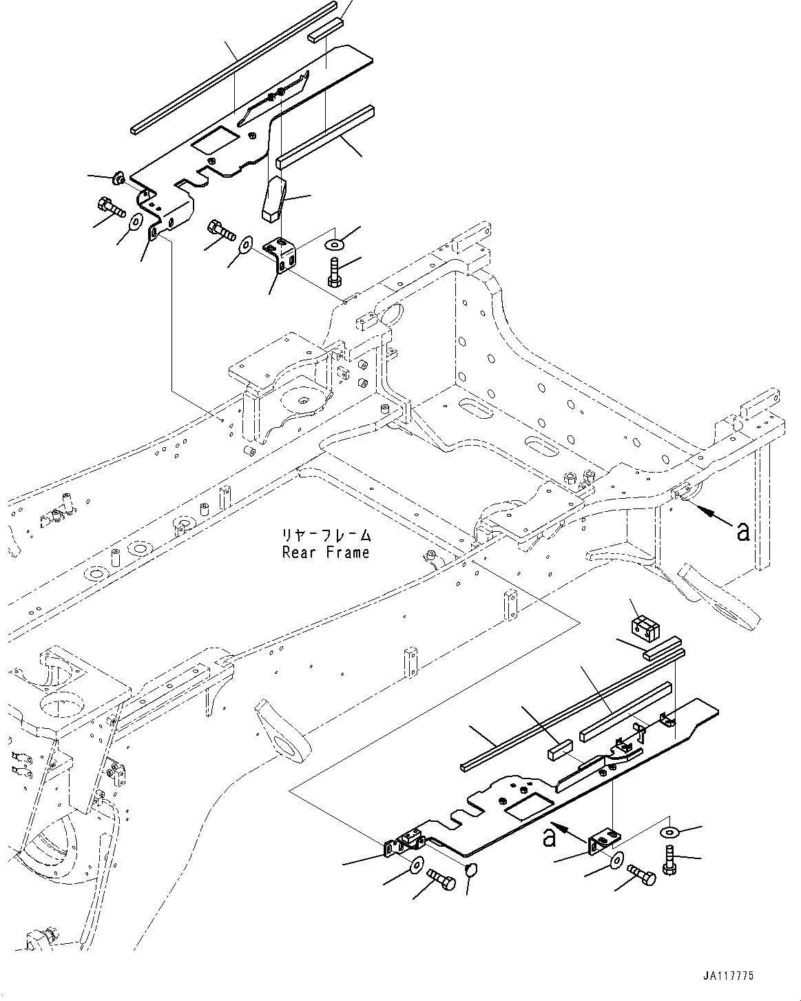 Komatsu parts book diagram for WA485-11E0 S/N H35051-UP: ENGINE HOOD, UNDER COVER