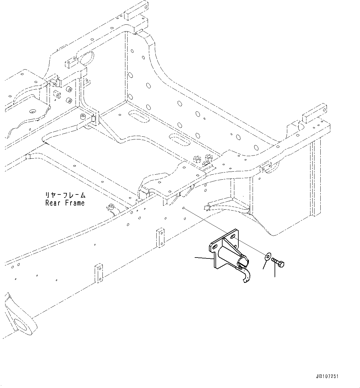 Komatsu parts book diagram for WA485-11E0 S/N H35051-UP: REAR FENDER, MOUNTING, L.H.